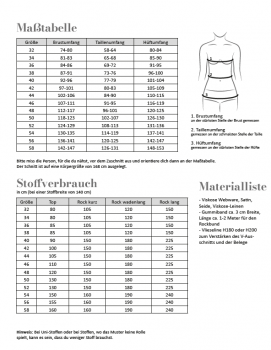 Preview: Papierschnittmuster Top & Rock Damen