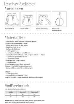 Preview: Papierschnittmuster Tasche Rucksack
