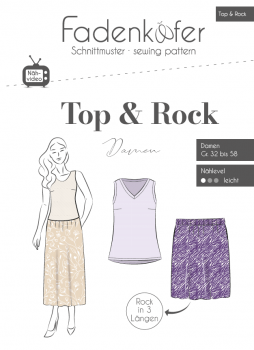 Papierschnittmuster Top & Rock Damen