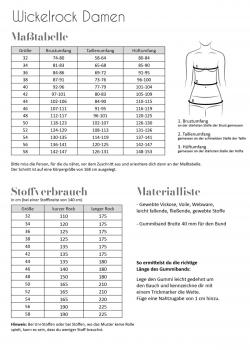 Preview: Papierschnittmuster Wickelrock Damen