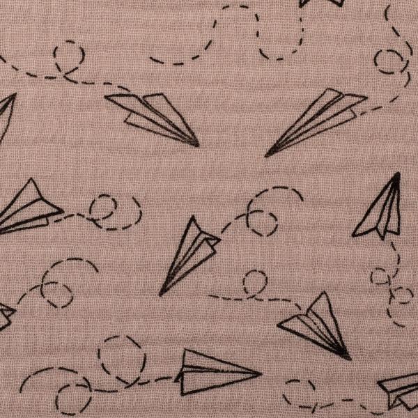 Musselin Jeron altrosa Papierflieger