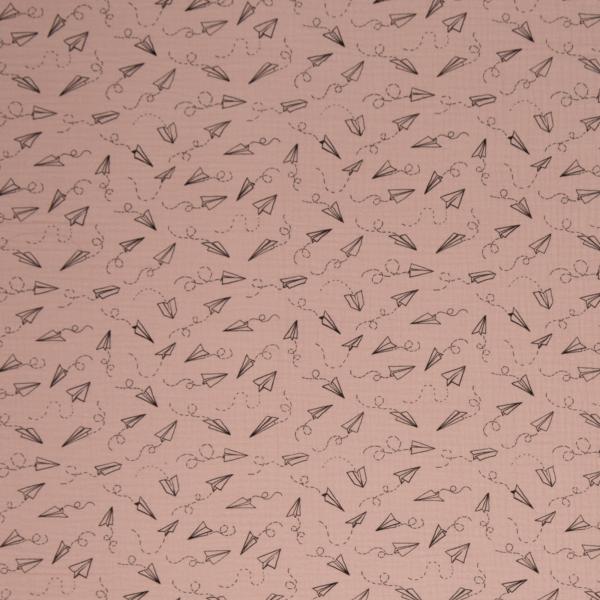 Musselin Jeron altrosa Papierflieger