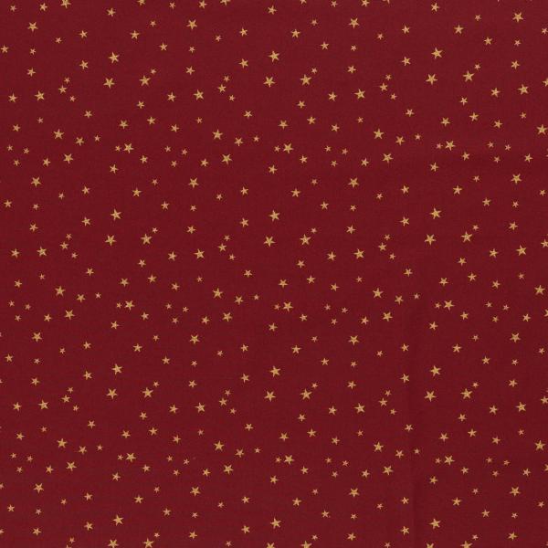 Baumwoll Druck Weihnachten Rot/Gold