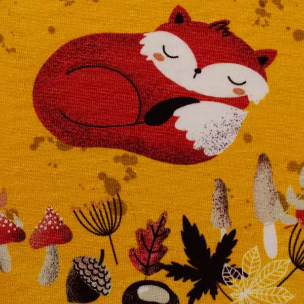 Jersey Panel, My little Foxy by Christiane Zielinski - Fuchs schlafend, bunt