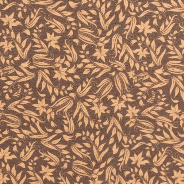 Baumwoll Druck Floral Blumen braun