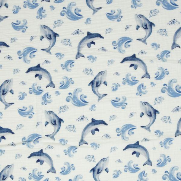 Double Gauze Musselin Delfin