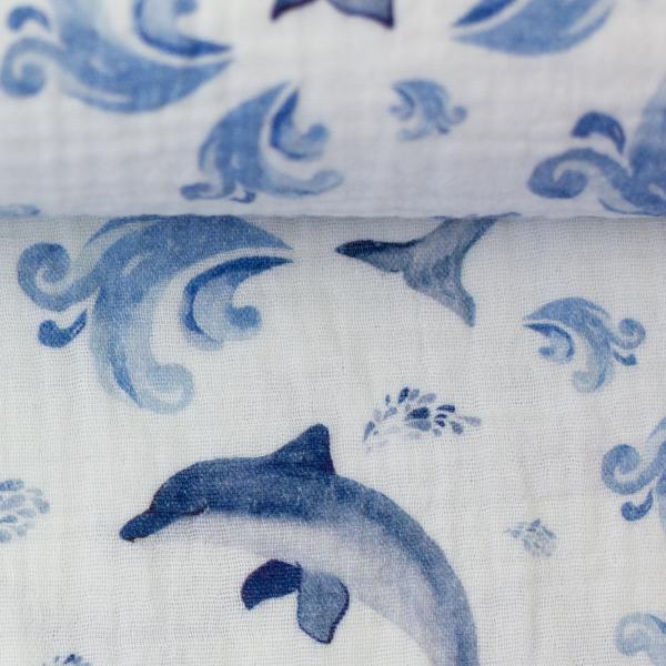Double Gauze Musselin Delfin