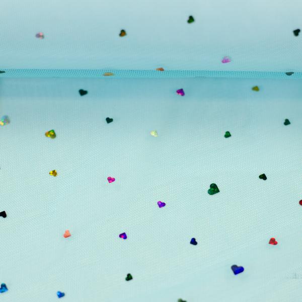 Tüll Hearts türkis