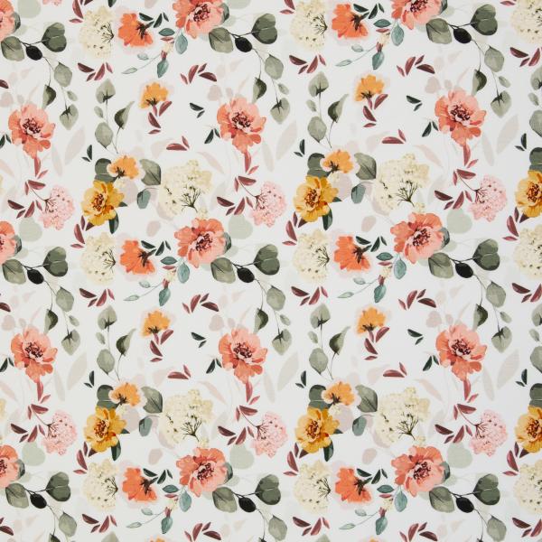 Jersey Berne Floral Blumen weiß