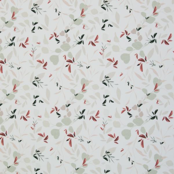 Jersey Berne Floral blätter weiß