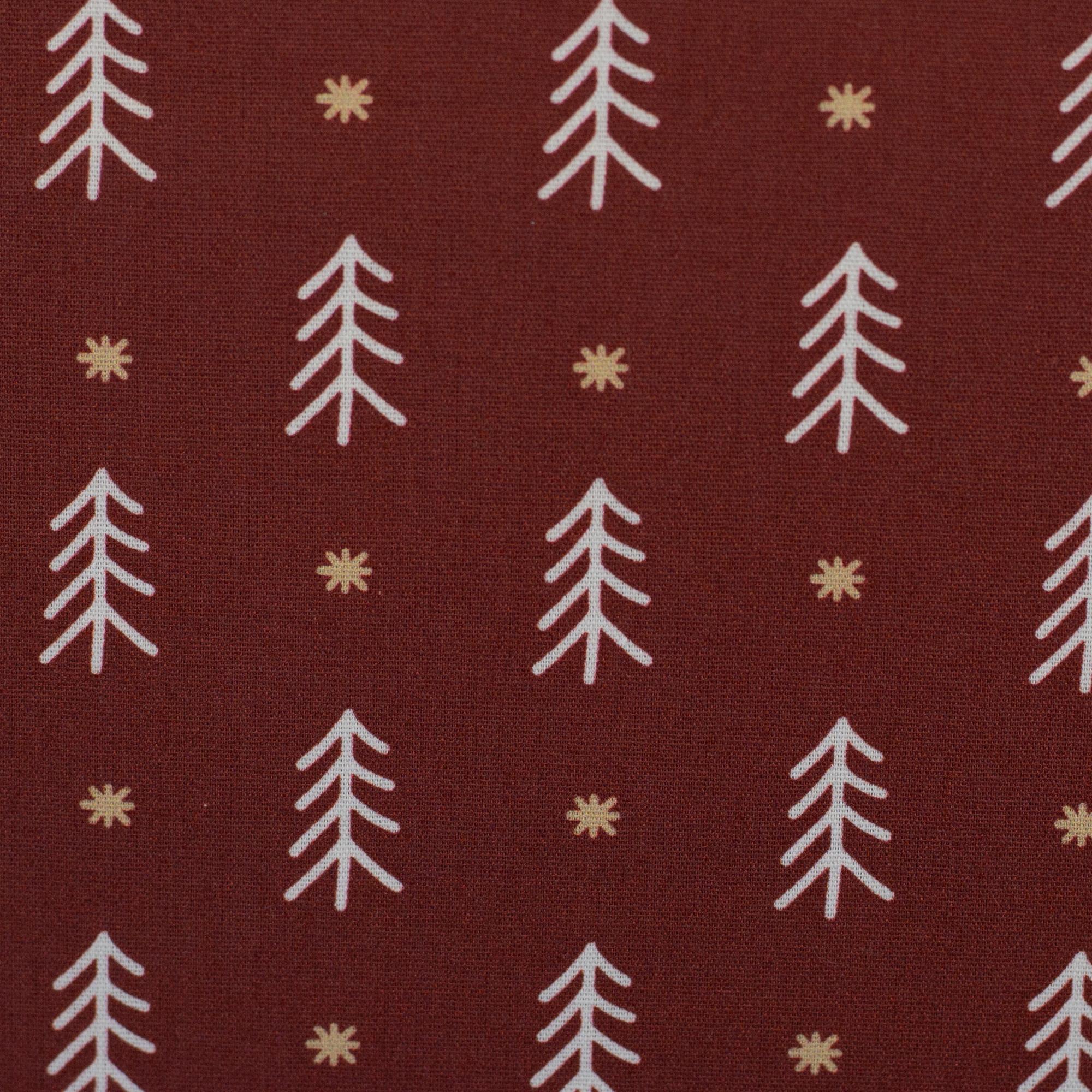 Baumwolle kleine goldene Sterne auf Rot