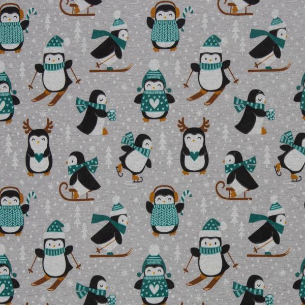 Leah Pinguine grün, hellgrau melliert