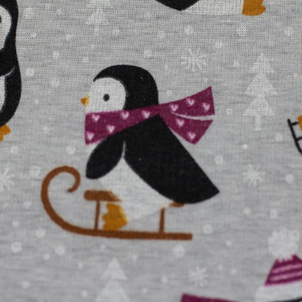 Leah Pinguine lila, hellgrau melliert