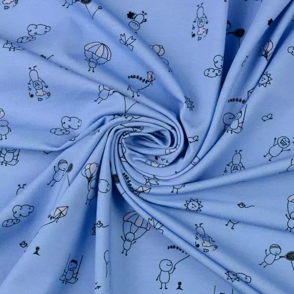 Jersey blau Strichfiguren
