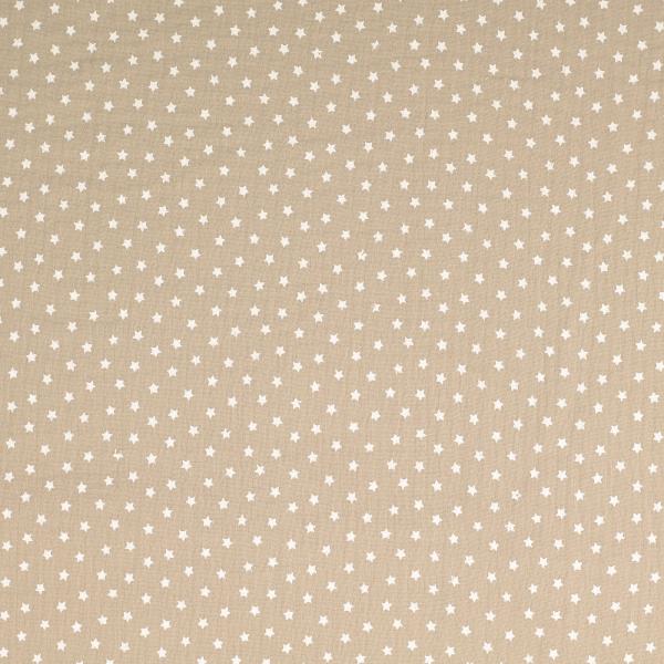 Musselin Double Gauze - Sterne - taupe