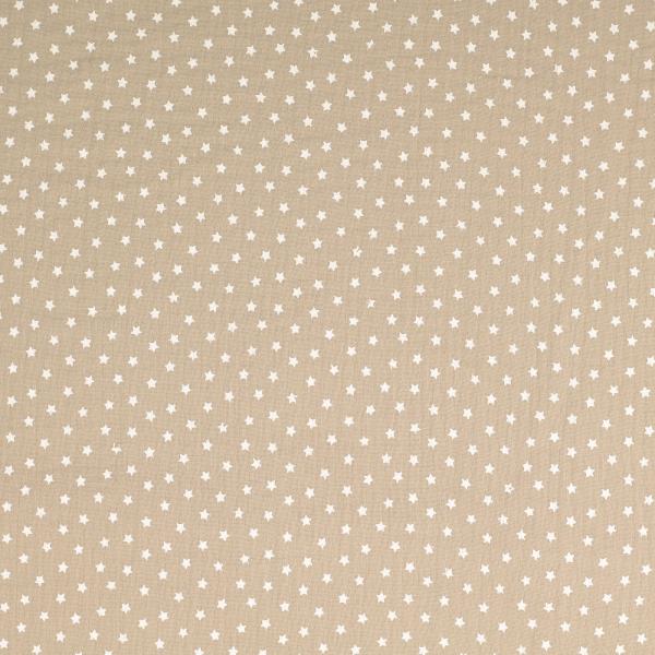 Musselin Double Gauze - Sterne - taupe