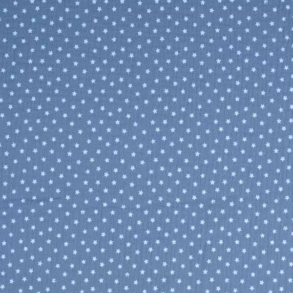 Musselin Double Gauze - Sterne - blau