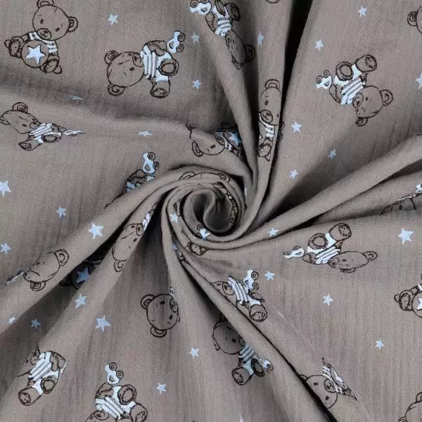 Musselin Double Gauze - Bären taupe