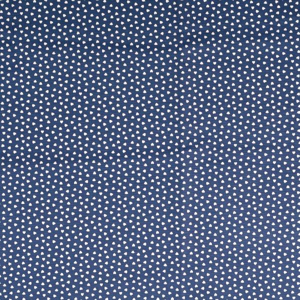 Baumwoll Druck Herzen Navy