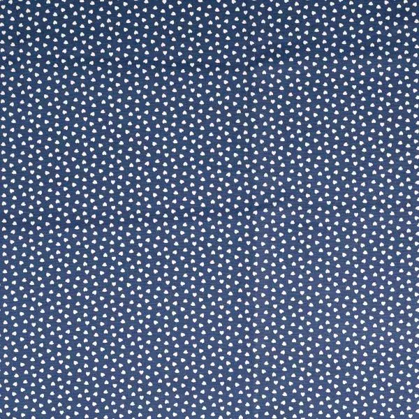 Baumwoll Druck Herzen Navy