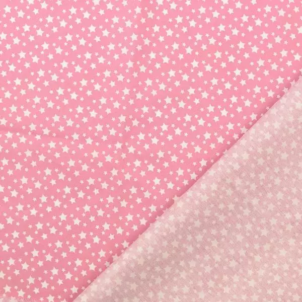 Baumwoll Druck Sterne rosa