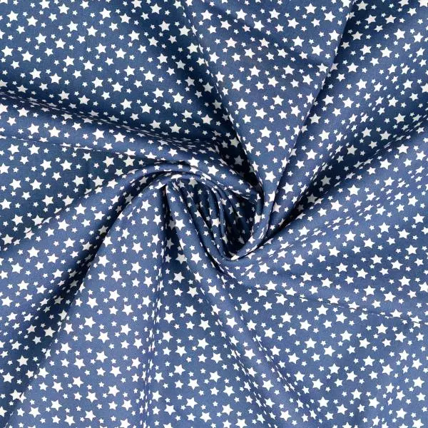 Baumwoll Druck Sterne navy