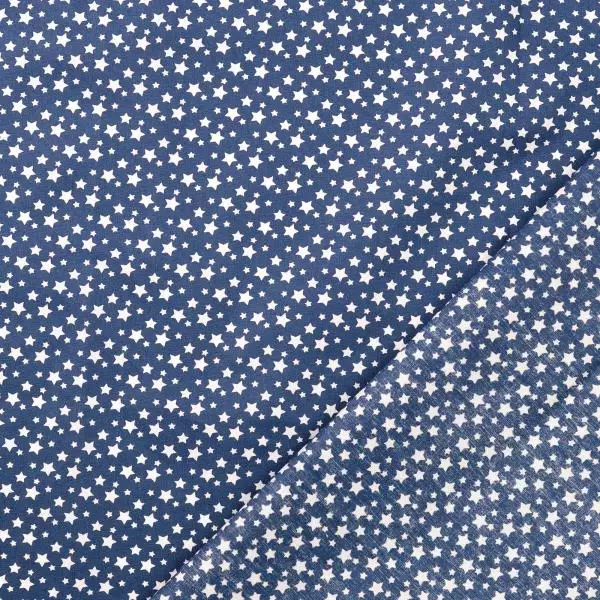 Baumwoll Druck Sterne navy