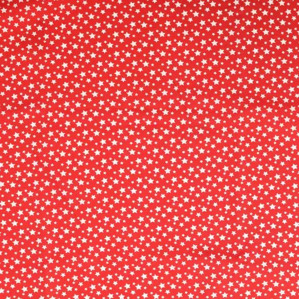 Baumwoll Druck Sterne rot