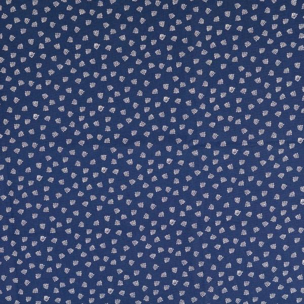 Baumwoll Druck Anker navy