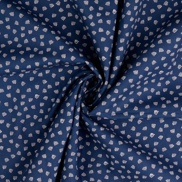 Baumwoll Druck Anker navy