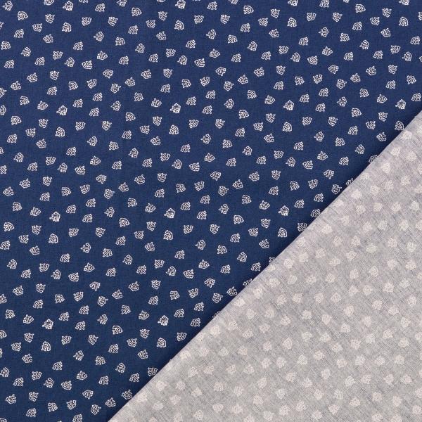 Baumwoll Druck Anker navy