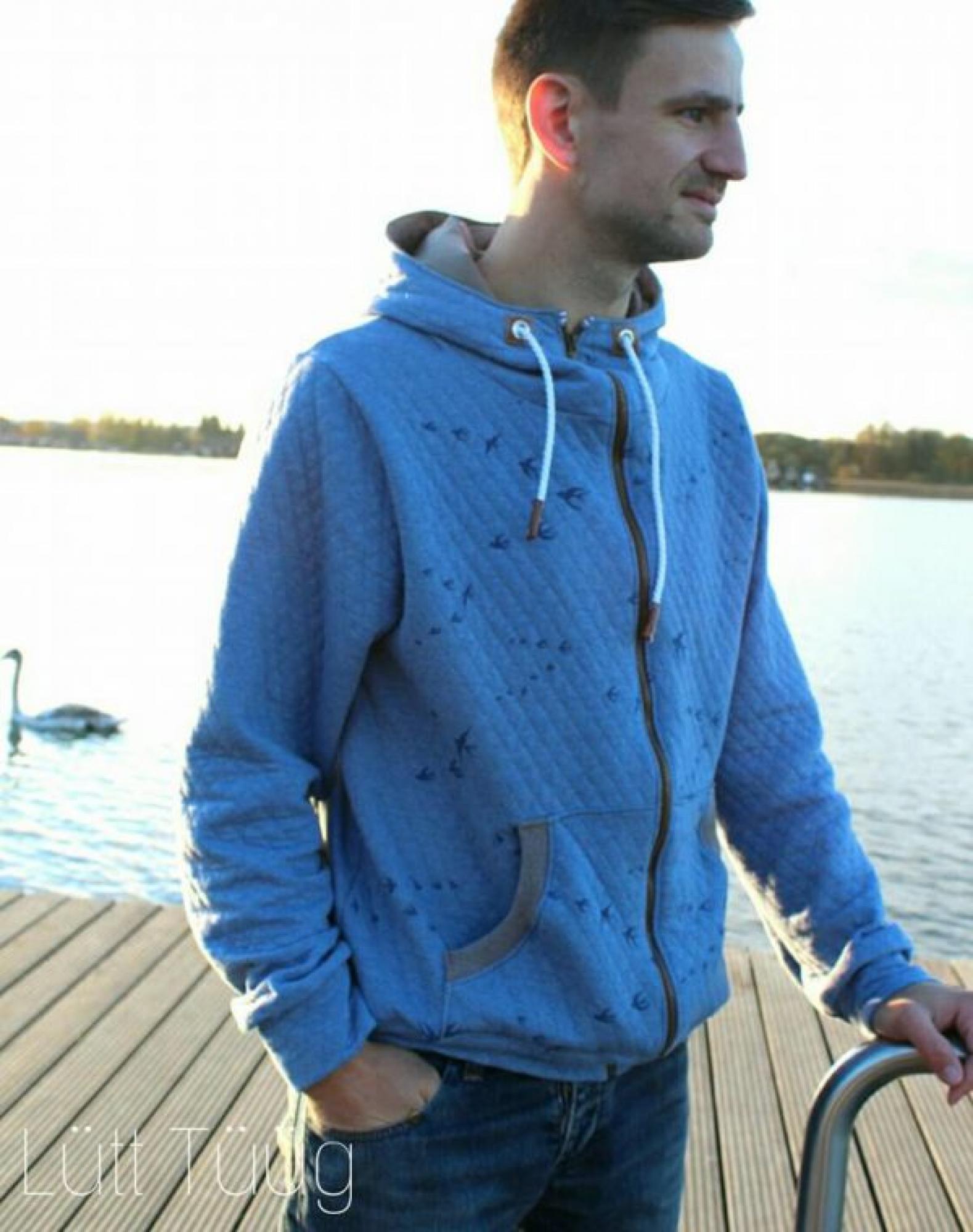 Papierschnittmuster Sweatjacke Herren