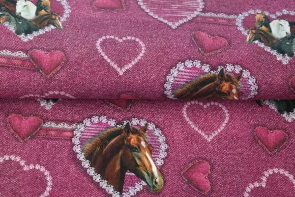 French Terry - Kombistoff Glitter & Horses