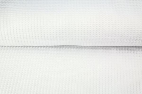 Waffel Jersey Uni weiss