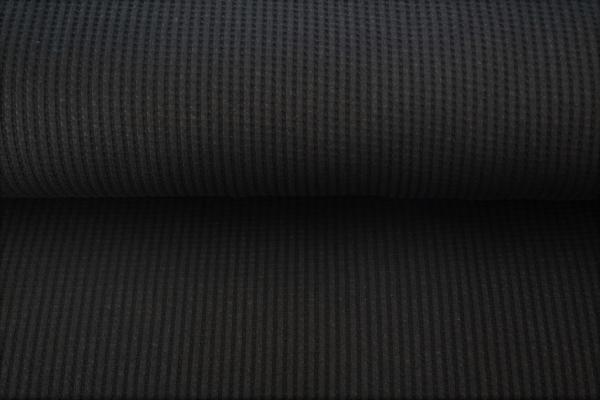 Waffel Jersey Uni schwarz