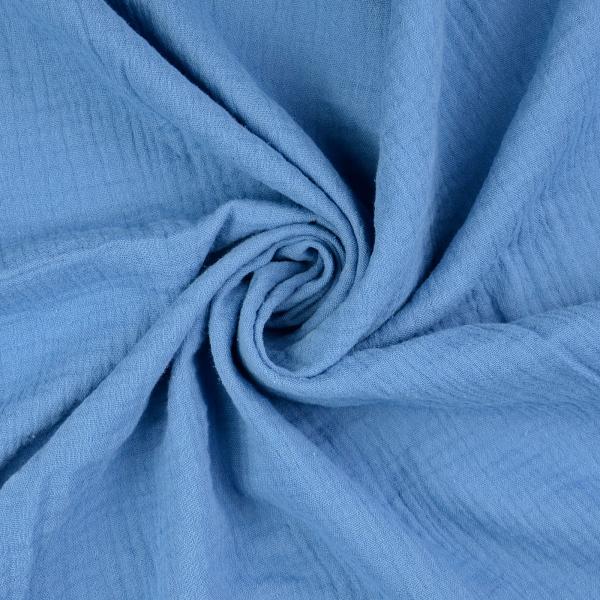 Musselin Double Gauze - Uni - blau
