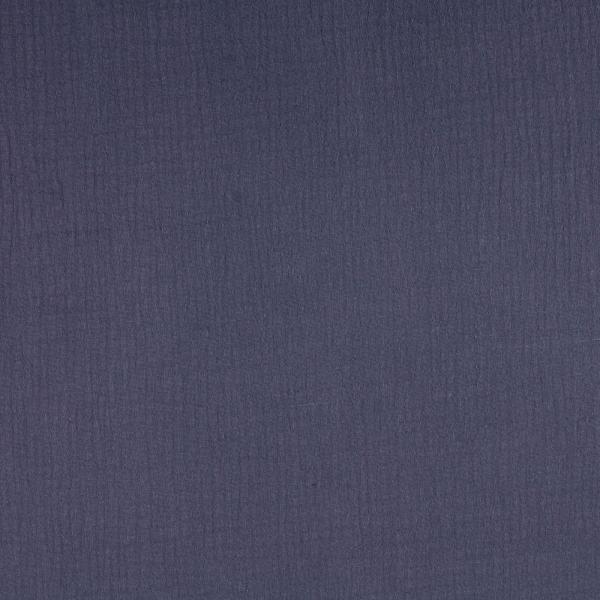 Musselin Double Gauze - Uni - stahlblau