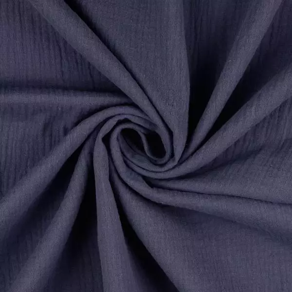 Musselin Double Gauze - Uni - stahlblau