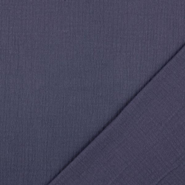 Musselin Double Gauze - Uni - stahlblau