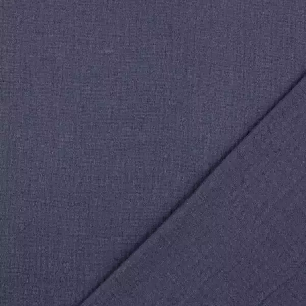 Musselin Double Gauze - Uni - stahlblau