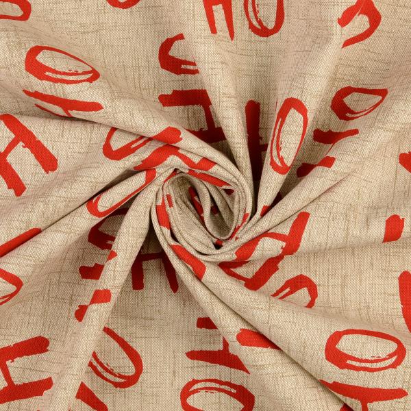 Halbpanama Stoff Weihnachten Schrift Nude