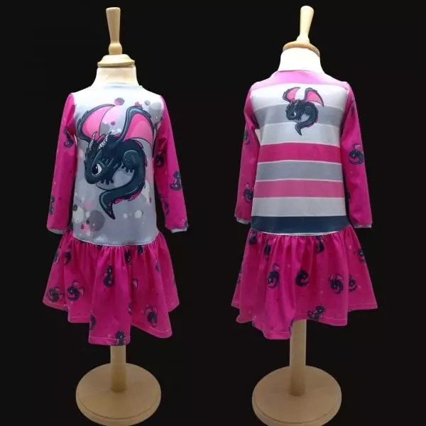 Jersey Panel Smoky Drache Pink
