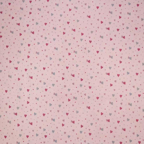 Double Gauze Musselin rosa mit Herzchen