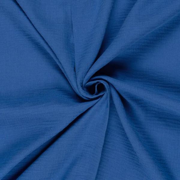 Double Gauze Musselin Königsblau
