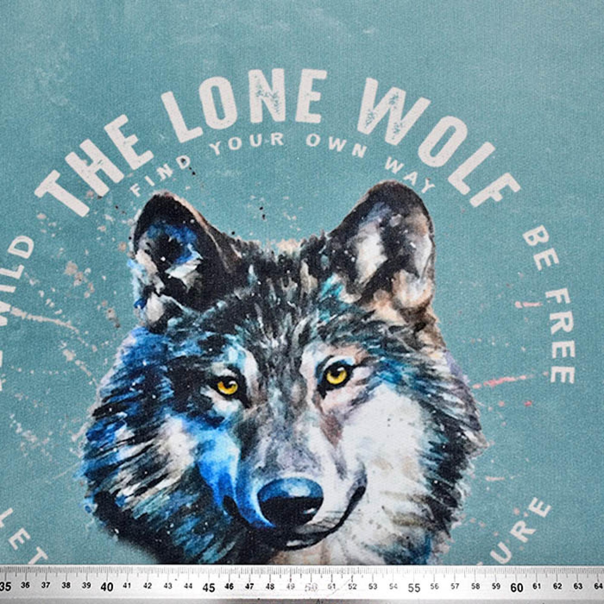 XXL Panel Wolf 150 cm x 200cm türkisblau