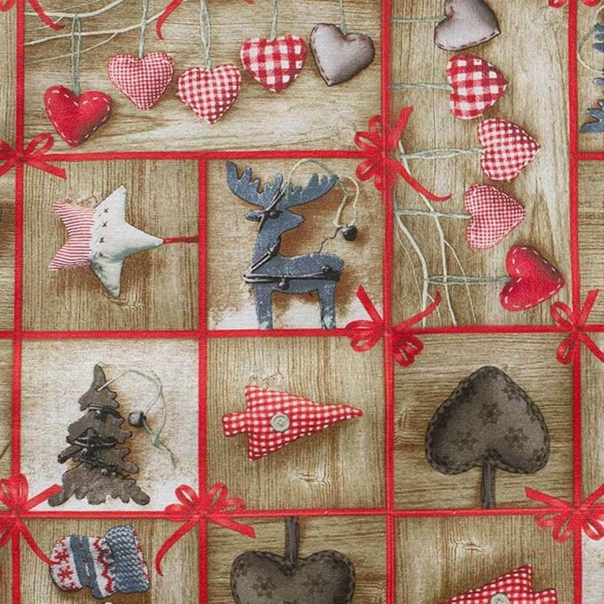 Halbpanama Stoff Weihnachten  Rakkaani beige