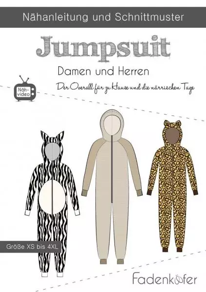 Papierschnittmuster Jumpsuit Damen und Herren