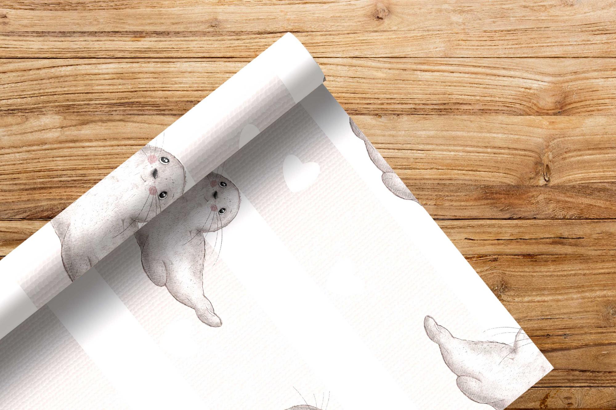 Stoffvorbestellung Robben gestreift sand