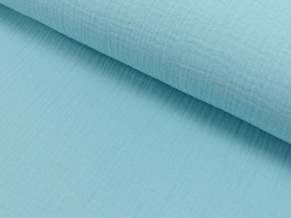 Musselin Double Gauze - Uni - hellblau
