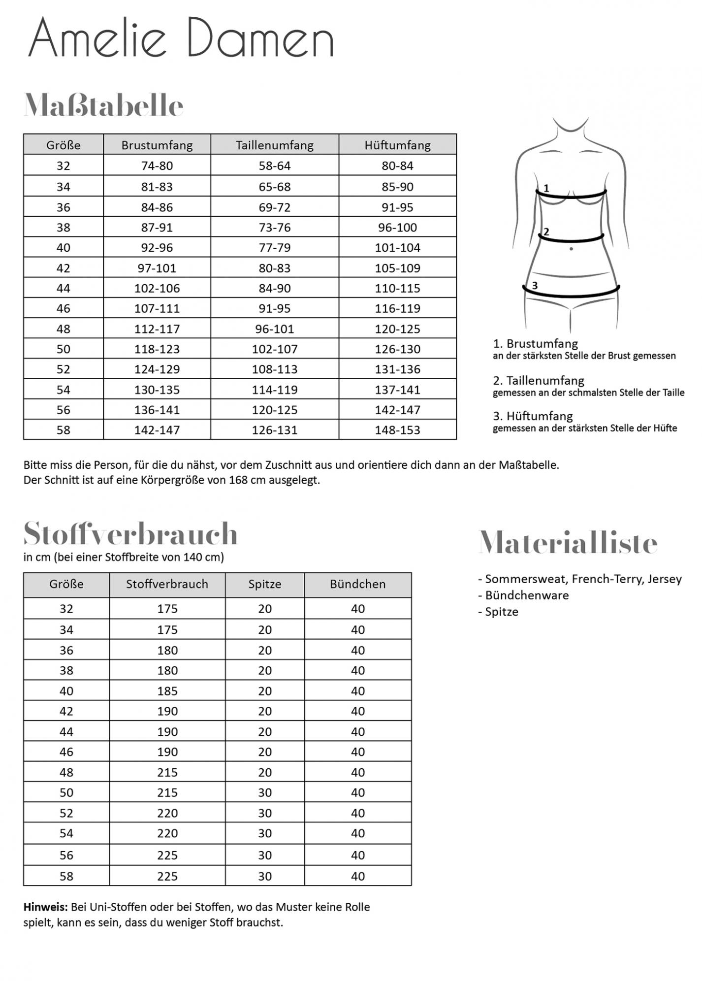 Papierschnittmuster Kleid Amelie Damen